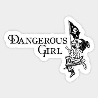 "Dangerous Girl" Female Pirate Engraving Sticker